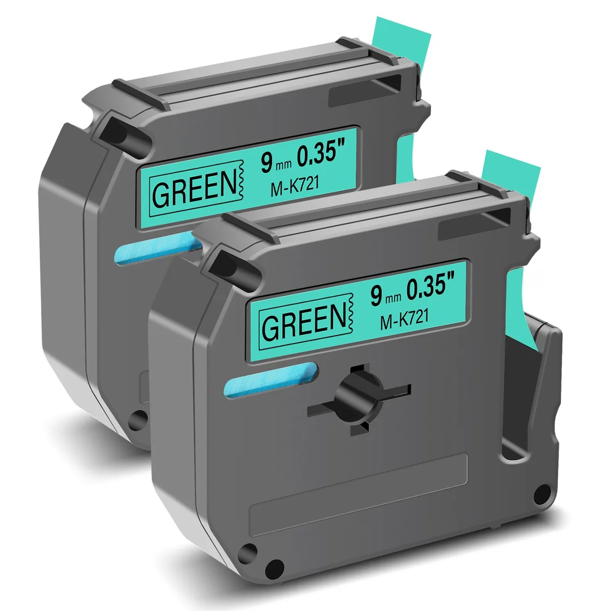 GREENCYCLE GREENCYCLE MK-721 9mm 26.2ft Black on Green Label 2 Pack — product photo