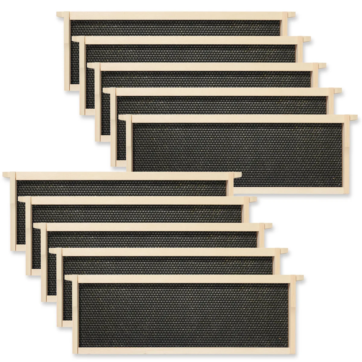Honey Keeper Honey Keeper 10-Pack Unassembled Beehive Frames Medium Super 6-1/4 inch Black — product photo