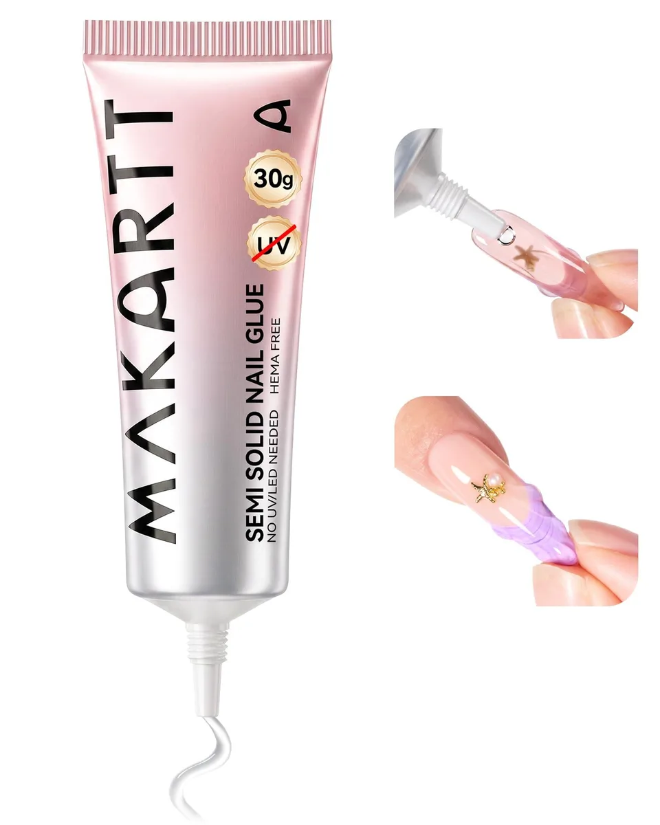 Clear 30ML semi-solid nail glue tube 4.72 x 1.26 x 1.12 inches