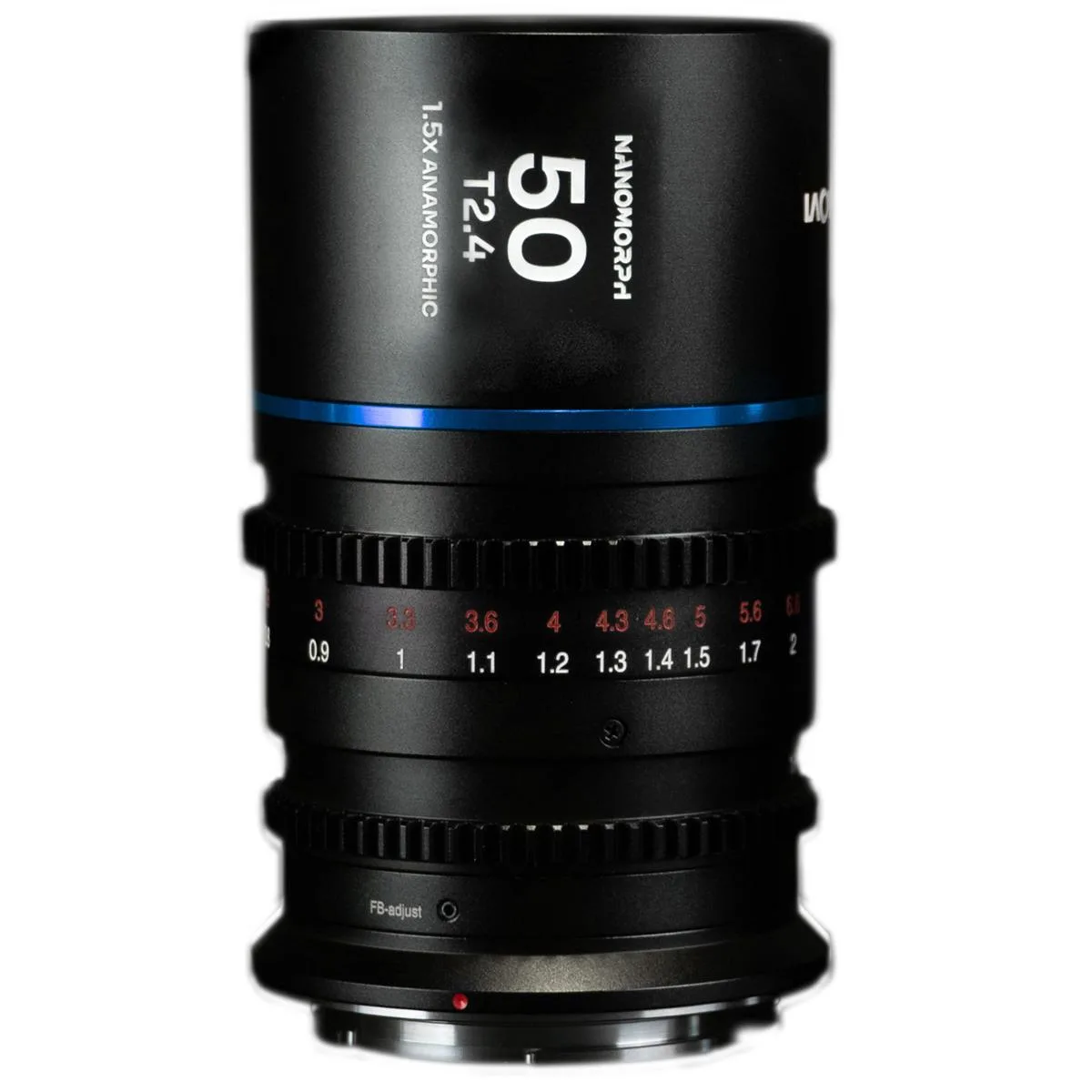 Venus Optics Venus Optics Laowa Nanomorph 50mm T2.4 1.5x S35 Anamorphic Lens Canon RF Blue Flare — product photo