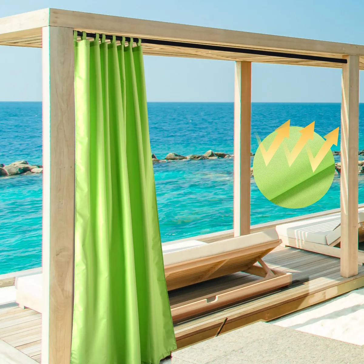 Yescom USA, Inc. Yescom USA, Inc. 54"x108" Outdoor Privacy Curtain Panel Tab Top UV30+ Deck 2 Piece — product photo