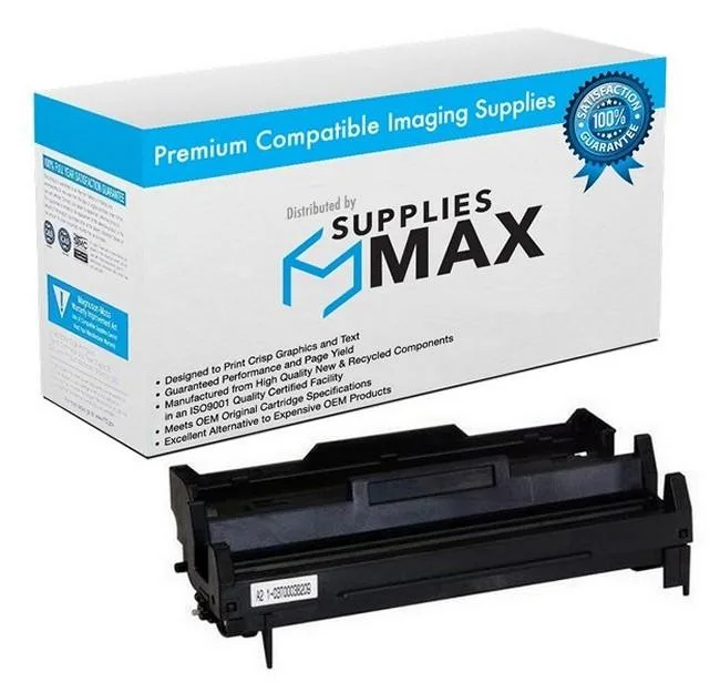 Rectangular black drum unit in sealed packaging