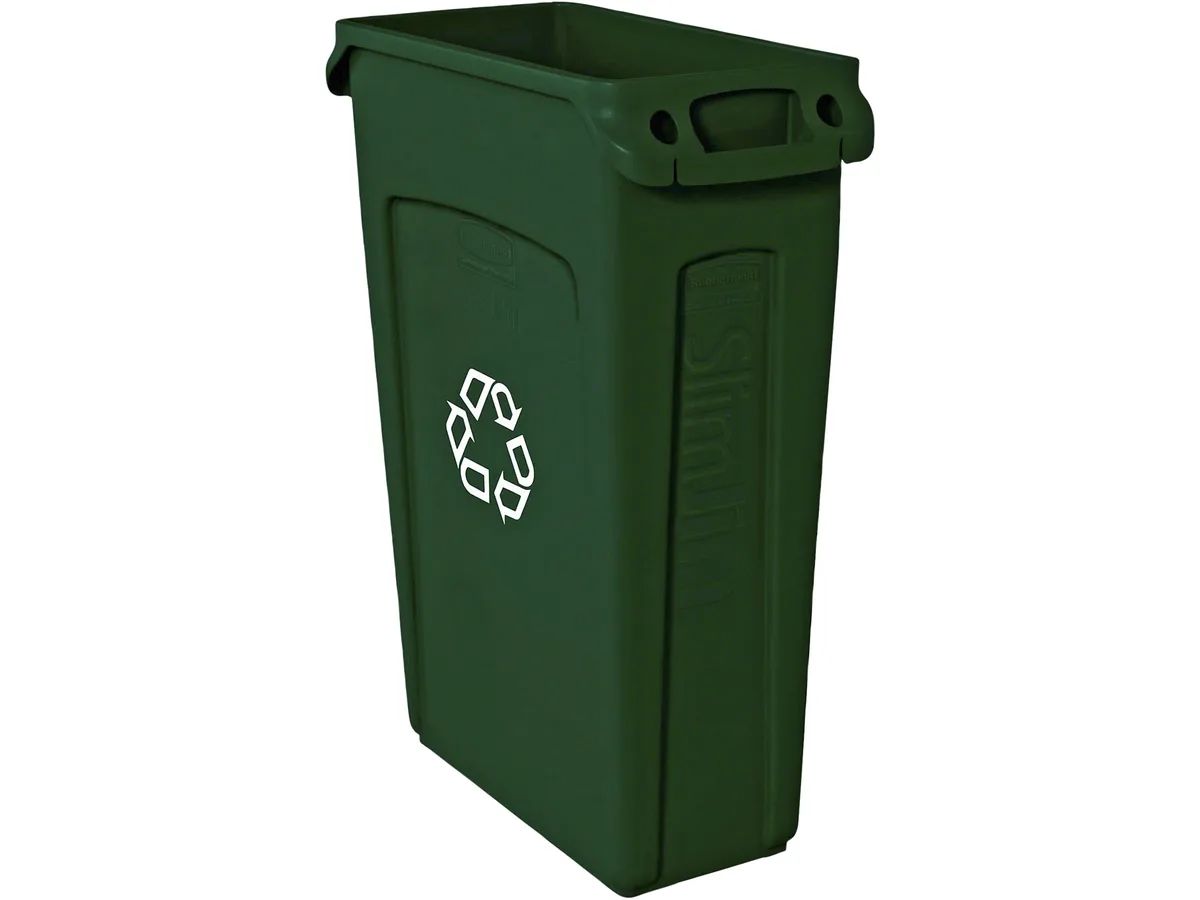 Rubbermaid Commercial Rubbermaid Commercial 354007GNCT Slim Jim Vent Recycle Container 23 gal Green 4 pack — product photo