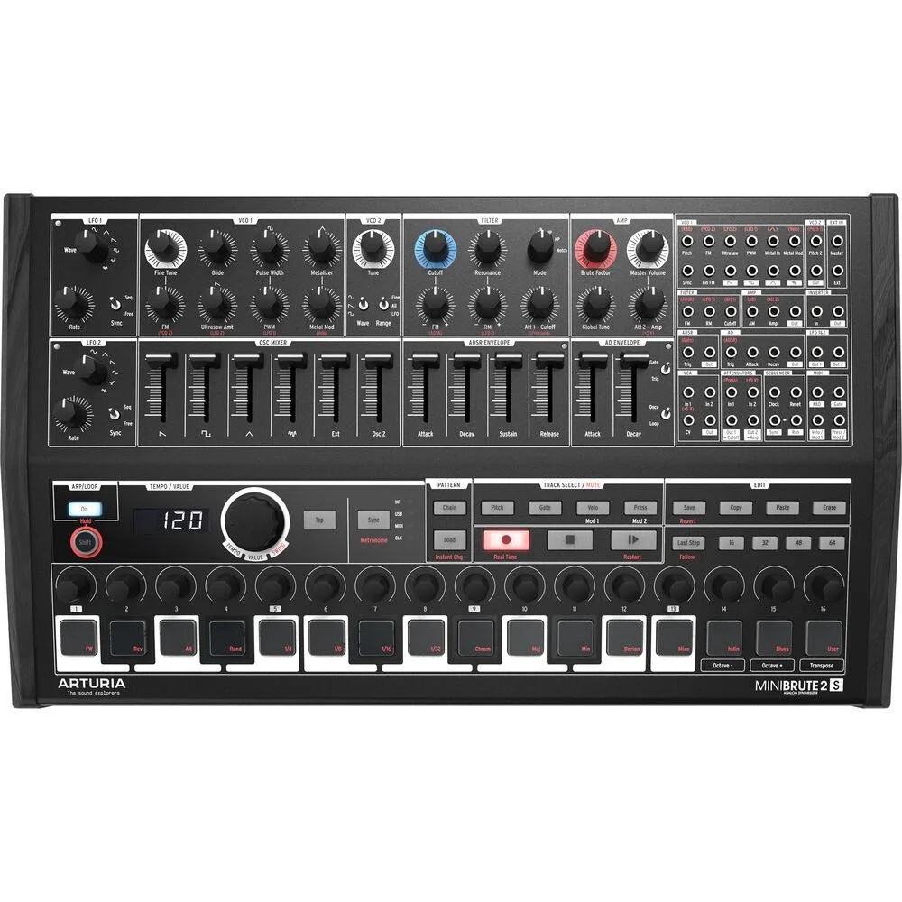 Arturia Arturia MiniBrute 2S Noir Semi-modular Analog Sequencing Synthesizer — product photo