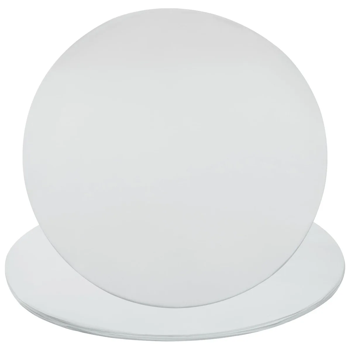 Stack of 100 white 14 inch round parchment paper sheets