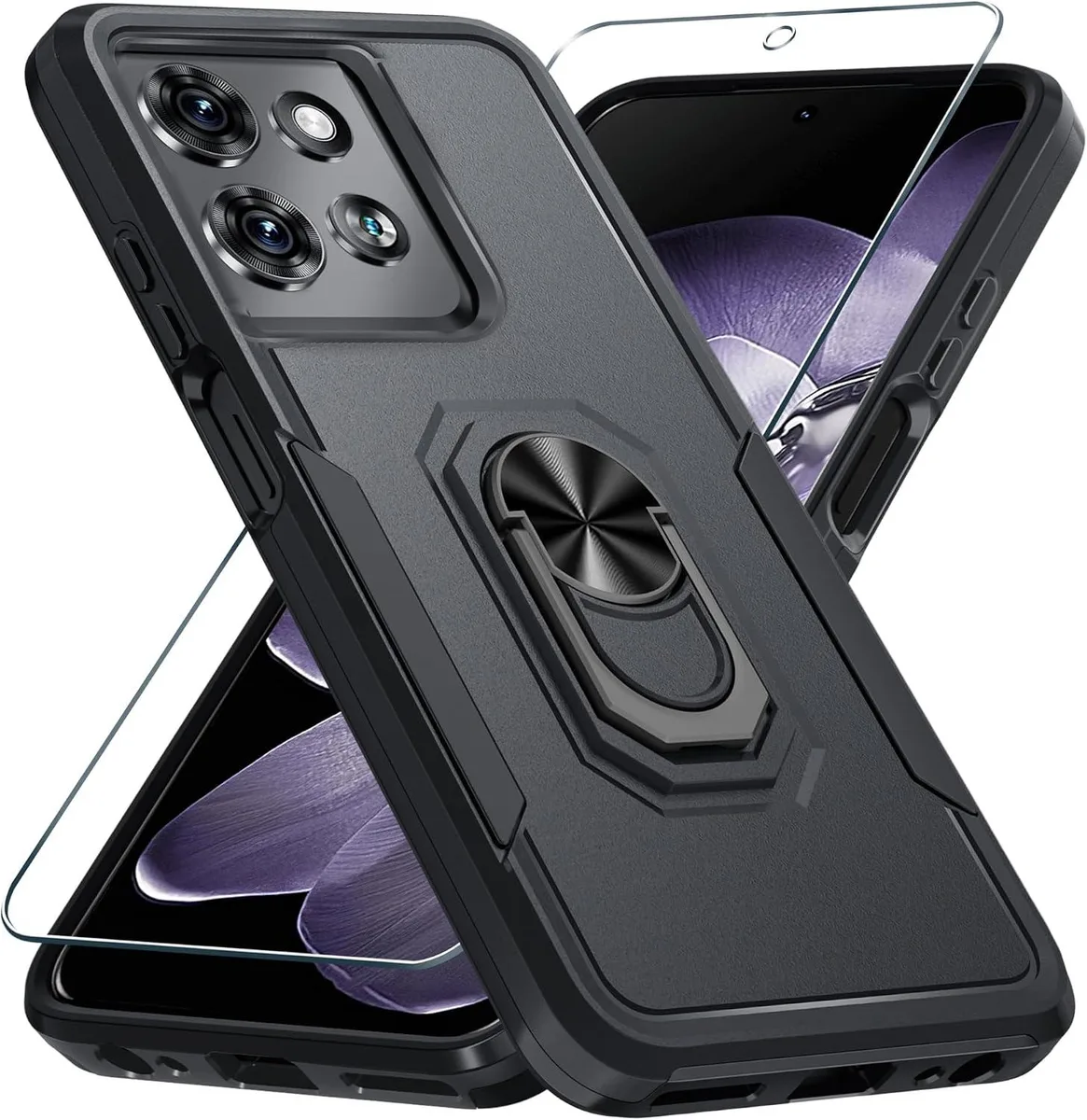 Transcend Transcend Case for Moto G 2025 2026 6.7 inch Kickstand Ring Holder Black Matte — product photo