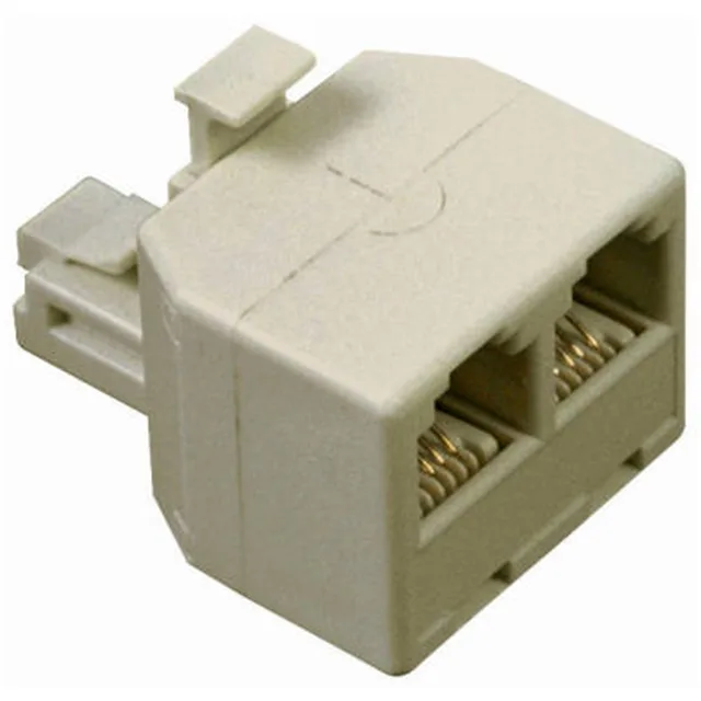 TRANS USA PRODUCTS, INC. TRANS USA PRODUCTS, INC. 20-502 Ivory Modular Duplex Phone Jack Plug telephone accessory — product photo