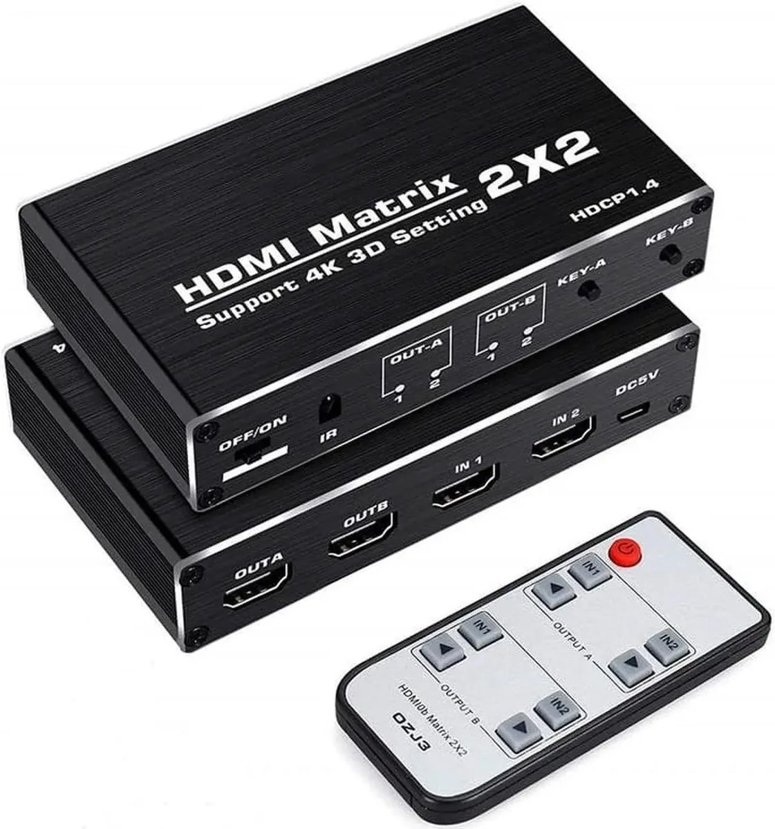 Vszerda Vszerda 2×2 HDMI Matrix 4K@60Hz HDR IR Remote (OZJ3) — product photo