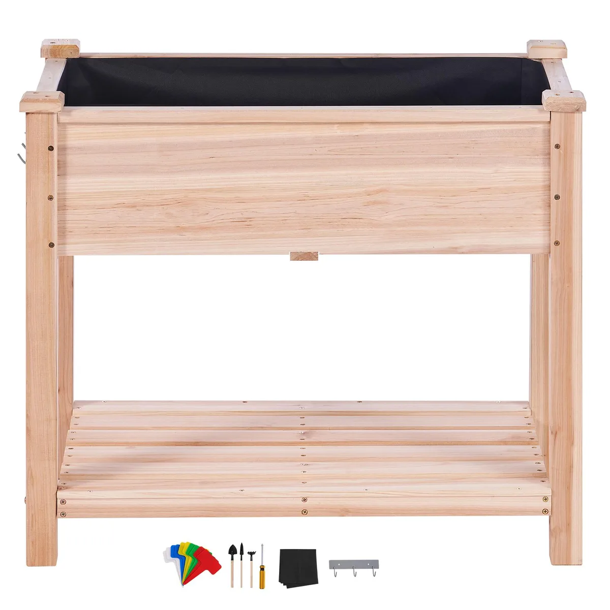 VEVOR VEVOR Raised Garden Bed 34 x 18 x 30 in Fir Wood Burlywood — product photo