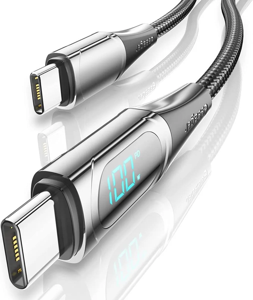Aomoproing Aomoproing USB C to USB C Cable with LED Display 100W 5A 3.3ft — product photo