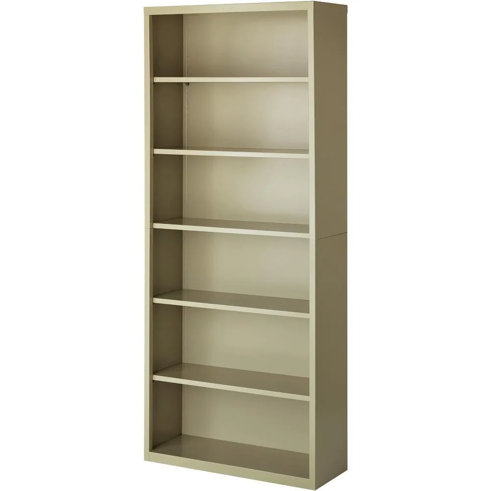 Lorell Lorell 41293 Fortress Series Bookcase 6-Shelf 34.5"W x 13"D x 82"H Putty office furniture — product photo