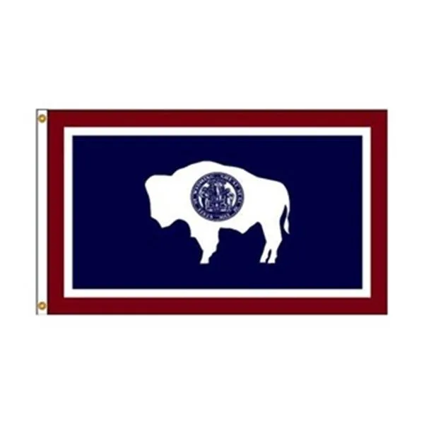 Wyoming state flag, 4 by 6 feet, nylon with header and grommets