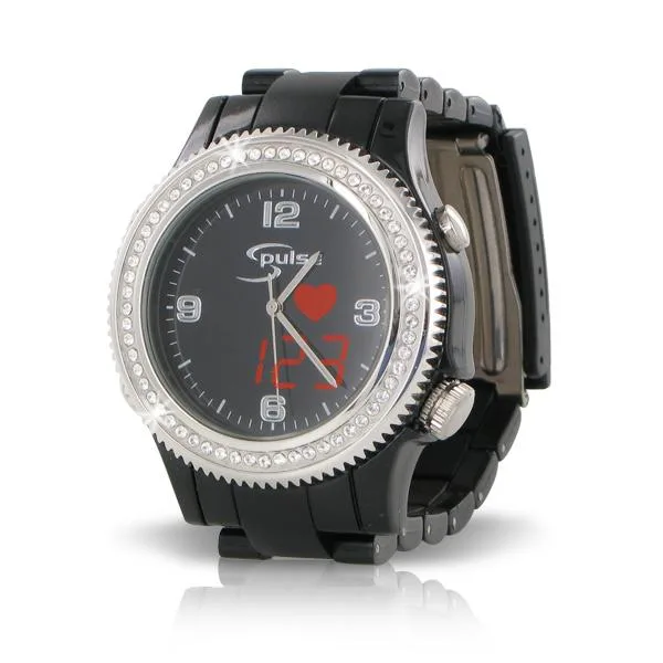 Xspot products Xspot products S-Pulse Heart Rate Dual Time Zone Watch with LED Readout — product photo