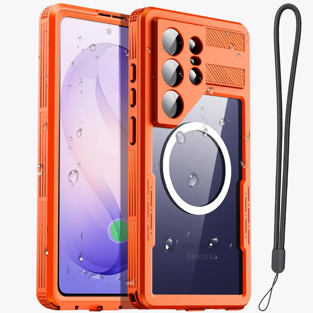 SZYG SZYG Orange Waterproof Case for Samsung Galaxy S26 Ultra 6.9 inch 2026 — product photo