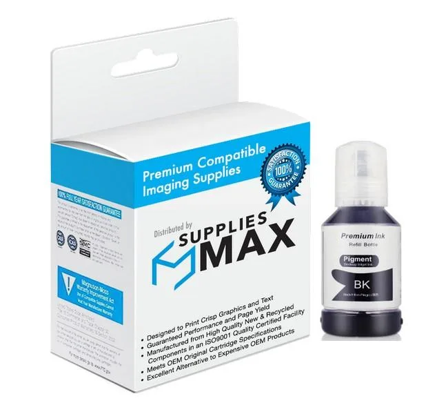 SuppliesMax SuppliesMax T512020-S Black Pigment Refill Ink Bottle 8000 Page Yield — product photo