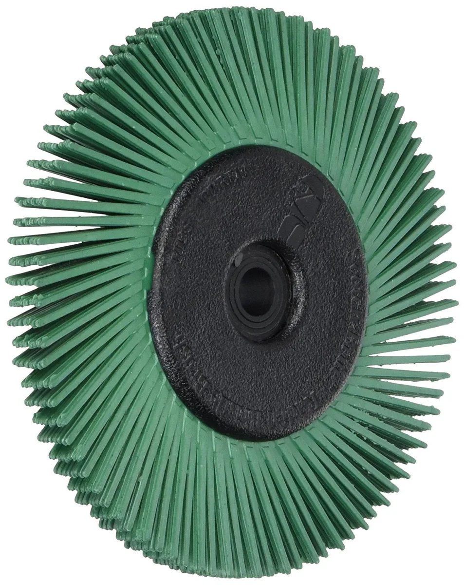 Green radial bristle brush, six inches wide, half inch face, ceramic bristles