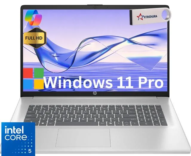 HP HP 17 laptop Intel Core 5 120U 10-core 32GB 512GB SSD Windows 11 Pro Silver — product photo