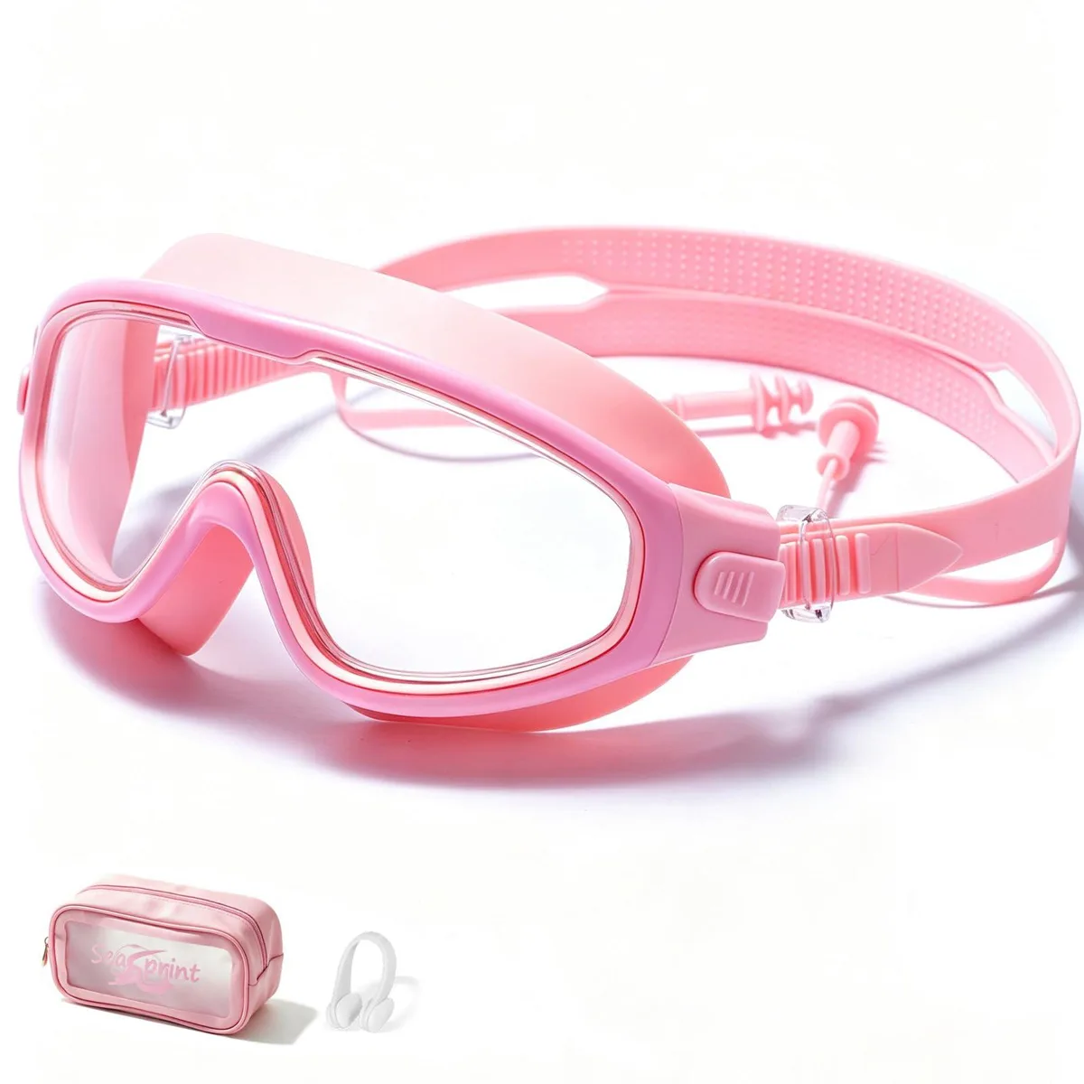  seasprint Kids Swimming Goggles Pink 180 arc 12 — product photo