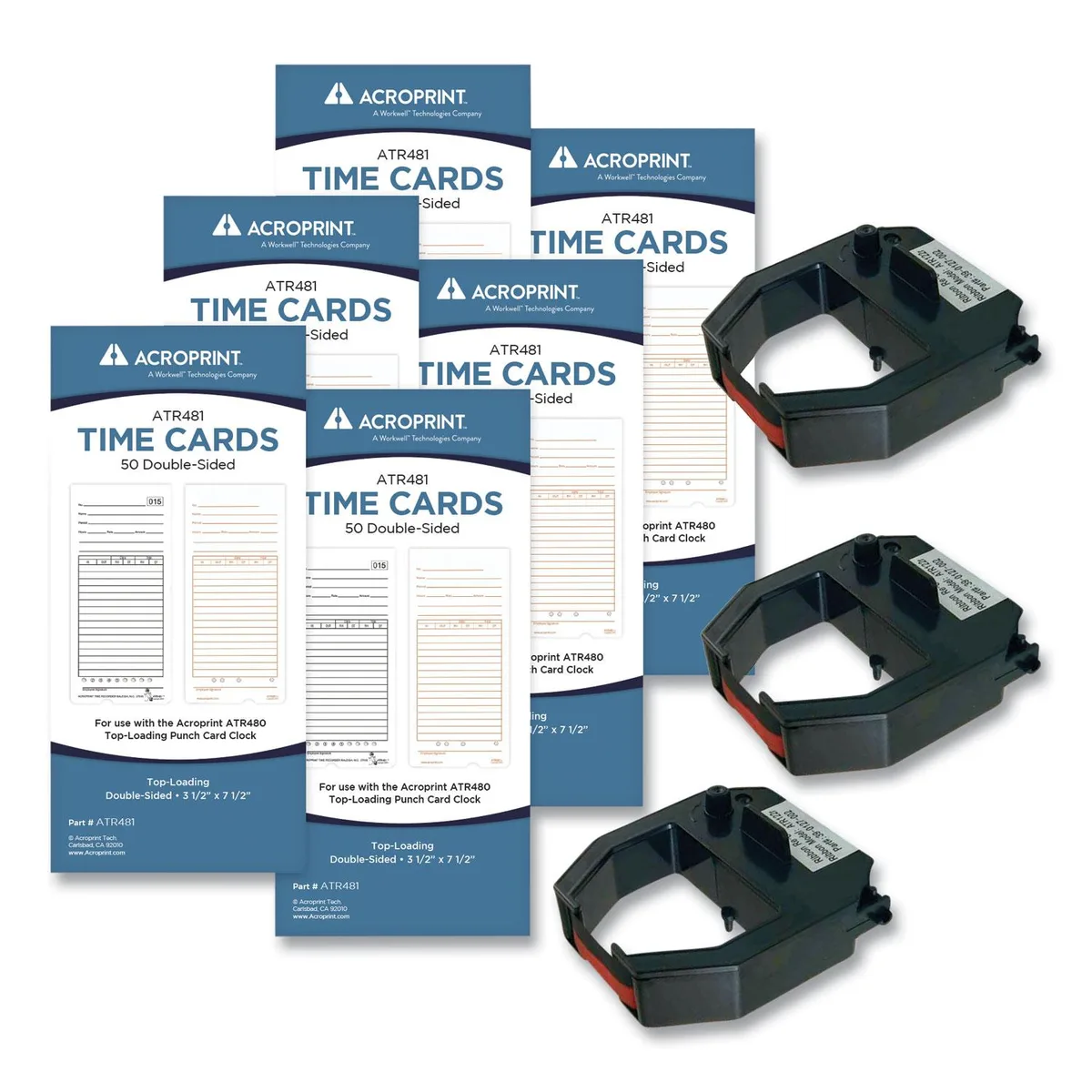 Acroprint Time Recorder Co. Acroprint Time Recorder Co. ACPTXP300 Time Card &amp; Ribbon Bundle, 300 Cards — product photo