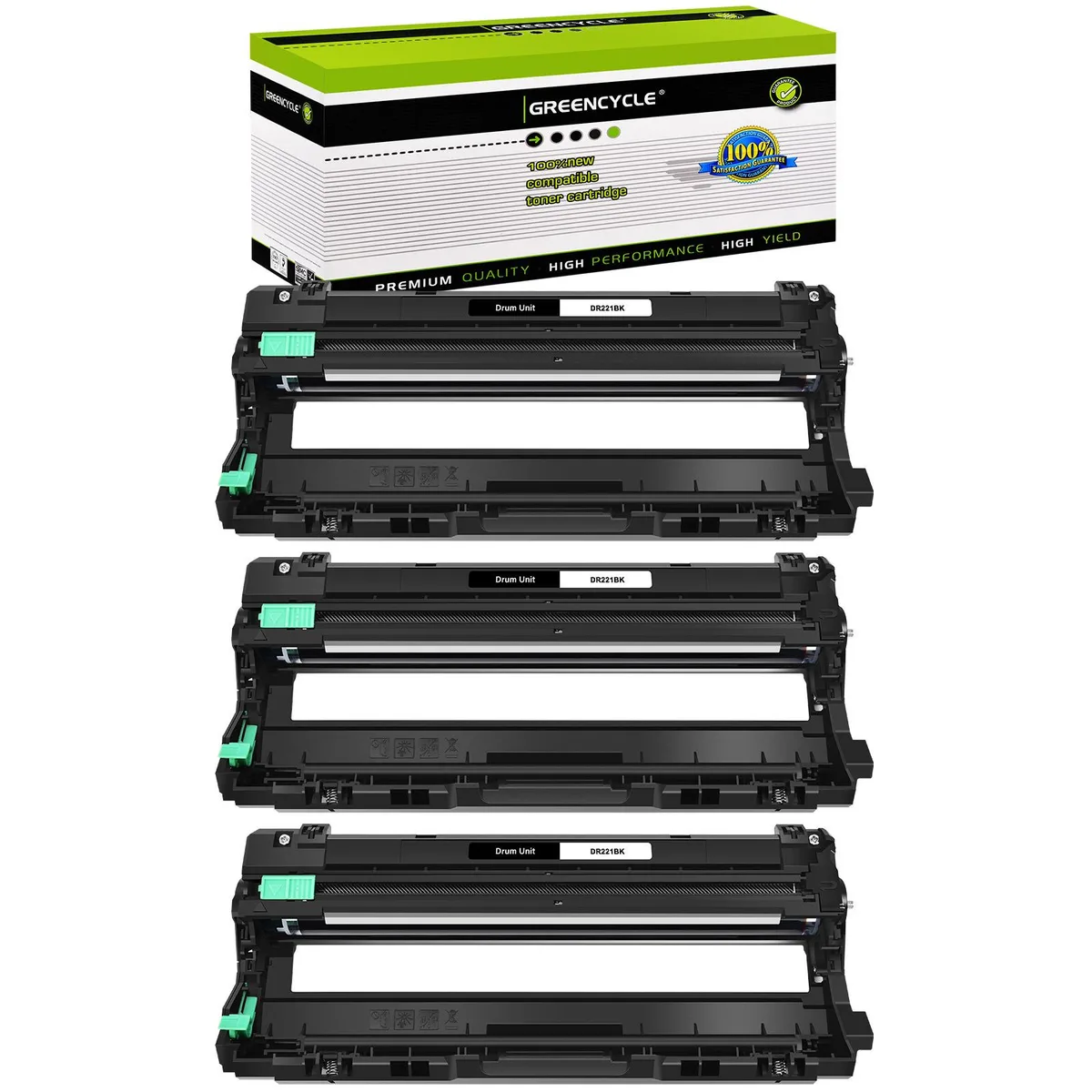 GREENCYCLE GREENCYCLE DR221 Drum Unit Black 3 Pack 15000 Pages — product photo
