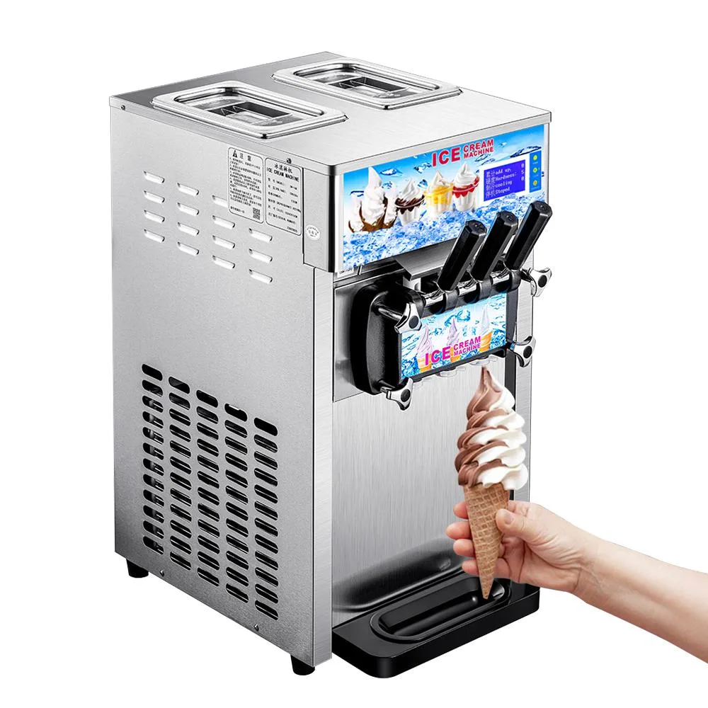 HNZXIB HNZXIB 1200W 3 Flavors Soft Serve Ice Cream Machine Touch Screen Stainless Steel — product photo