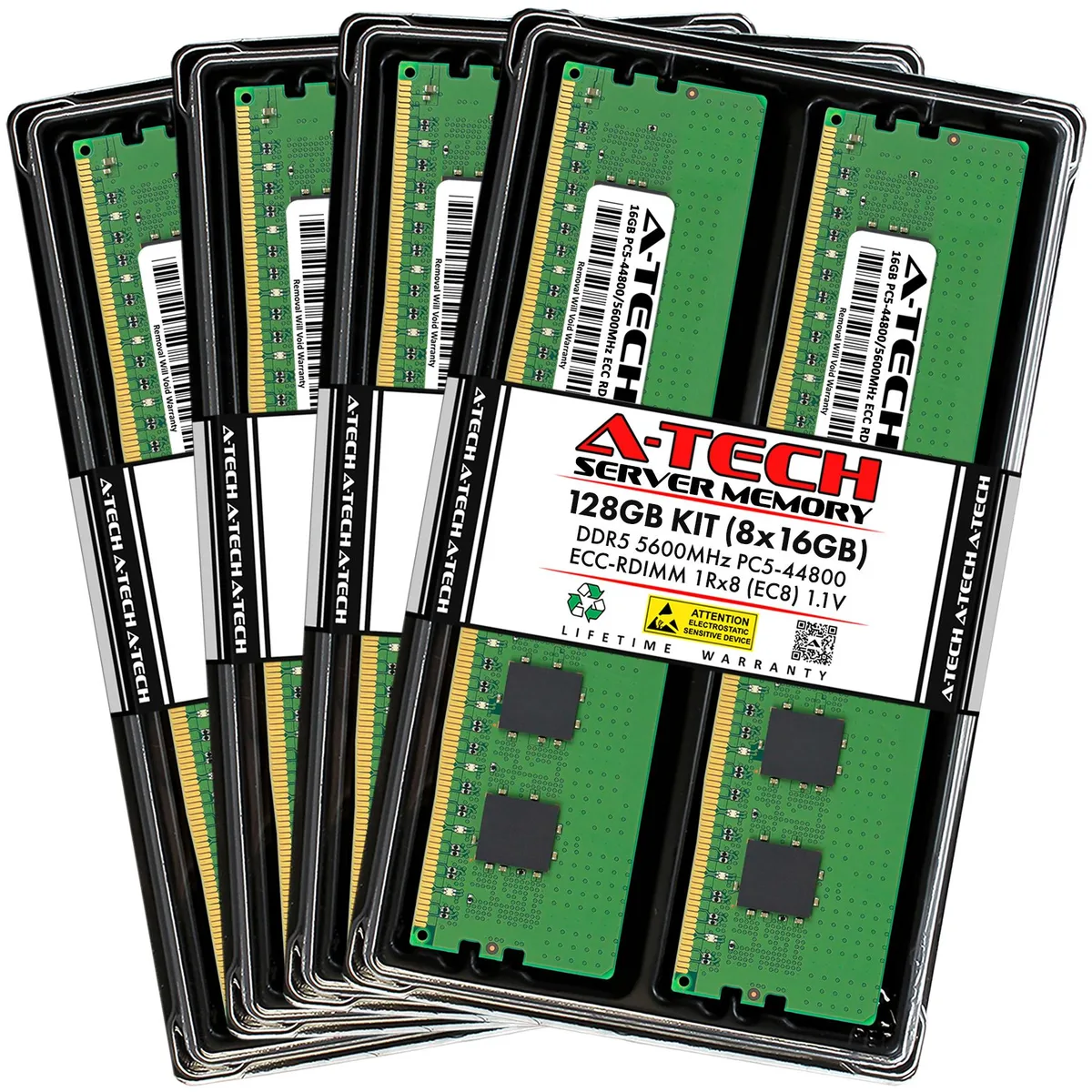 A-Tech A-Tech 128GB (8x16GB) DDR5 5600 EC8 RDIMM ECC Registered Server RAM — product photo