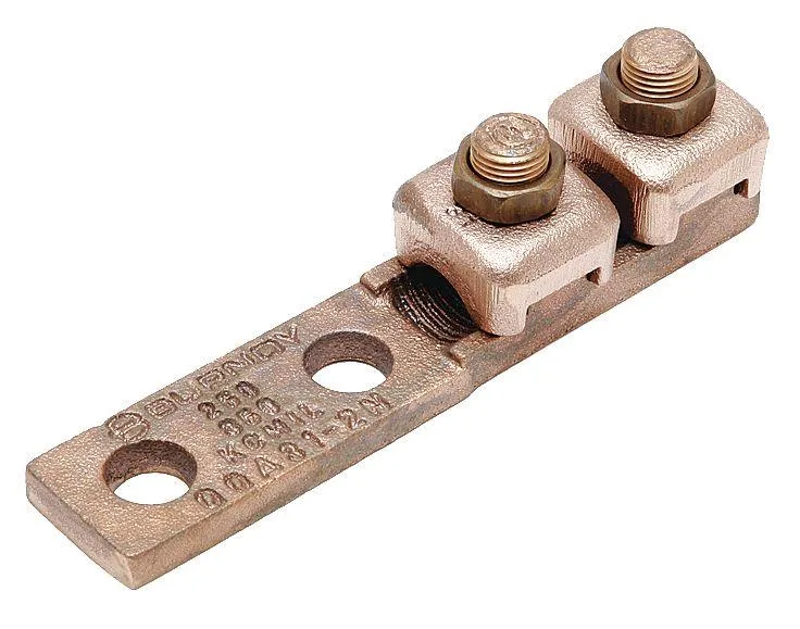 Copper terminal double hex head two holes 3.63In length