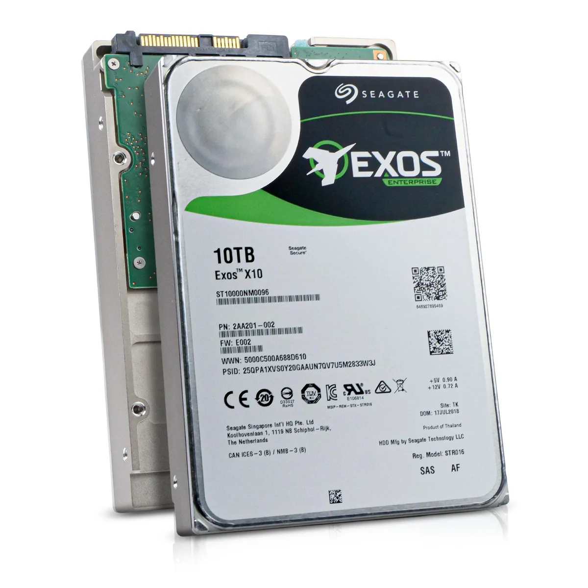 Seagate Seagate Exos X10 ST10000NM0096 10TB SAS 7200 RPM 256MB 3.5" internal hard drive — product photo