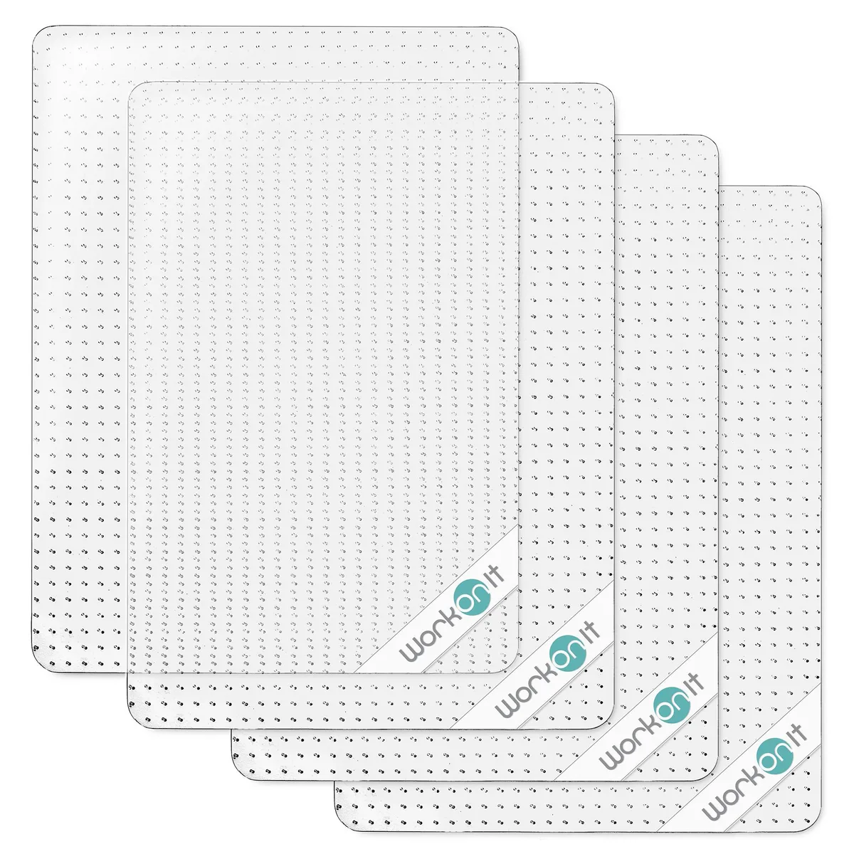 WORKONIT WORKONIT Chair Mat 36" x 48" 4 Pack Clear 2.2 mm Low Pile Carpet — product photo
