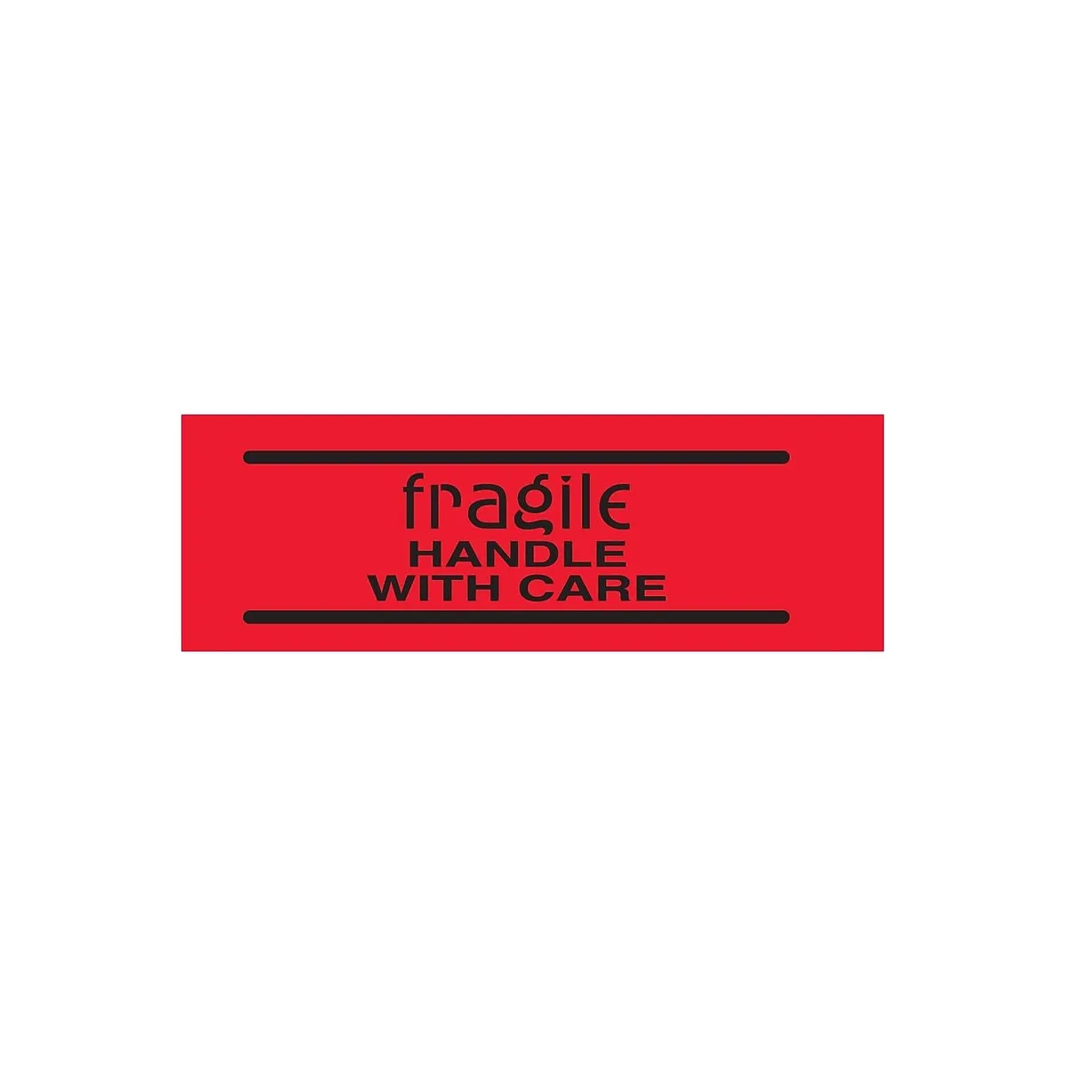 Tape Logic Tape Logic "Fragile Handle With Care" Labels 2" x 3" Fluorescent Red 500/Roll — product photo