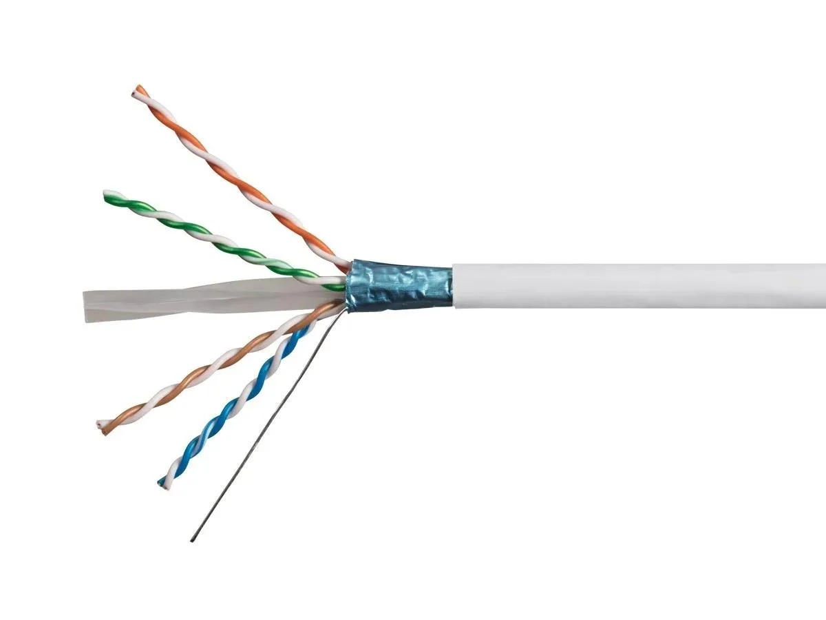 Monoprice Inc. Monoprice 118593 Cat6A network ethernet cable 1000 ft White 23AWG 550MHz F/UTP CMR — product photo