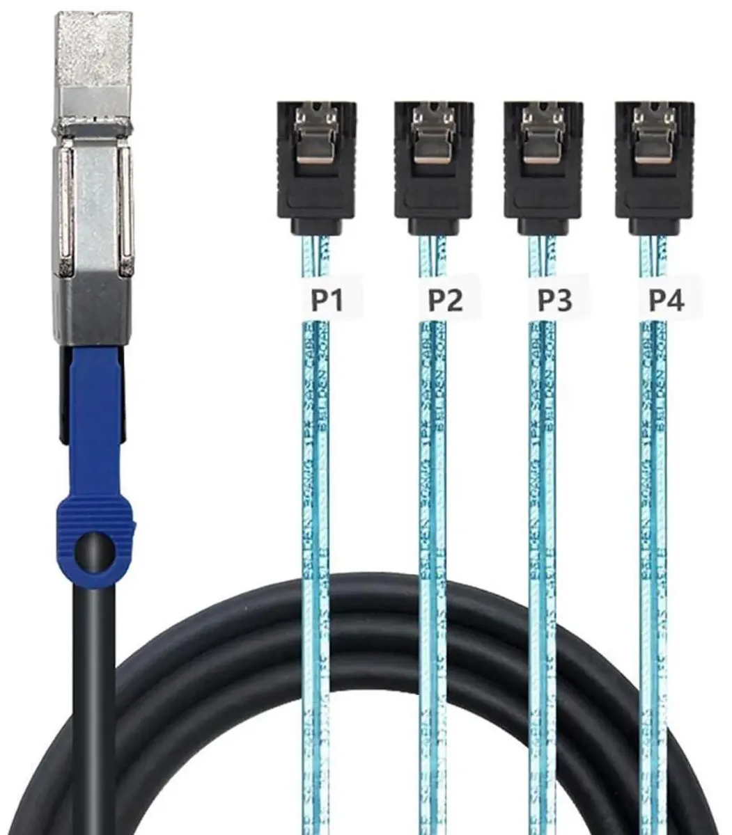 SMUGDESK SMUGDESK Mini SAS HD SFF-8644 with IC to 4 SATA Breakout Cable 2m — product photo