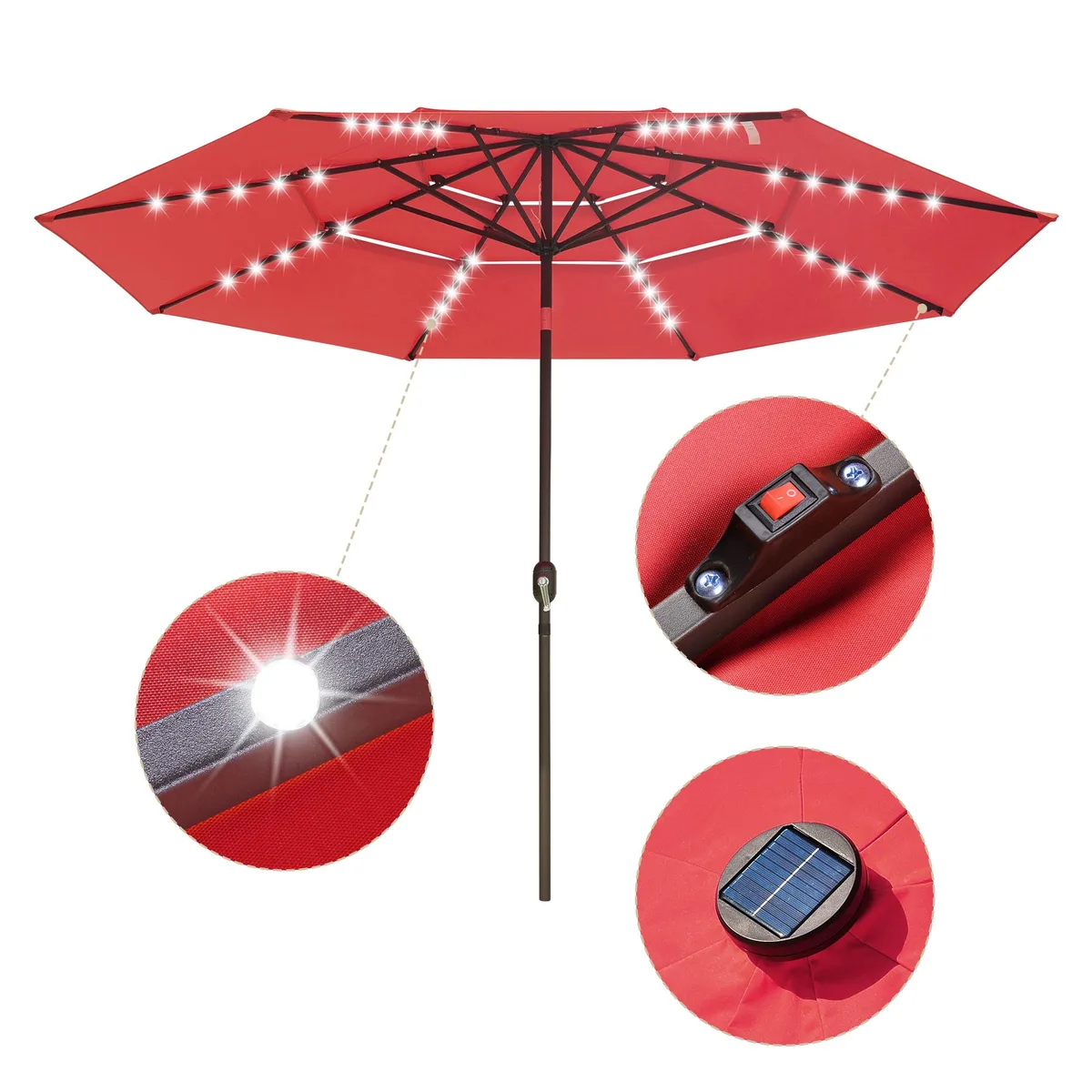 Yescom USA, Inc. Yescom USA, Inc. 07UMB043-3T11LED-02 11 ft 3-tier patio umbrella — product photo