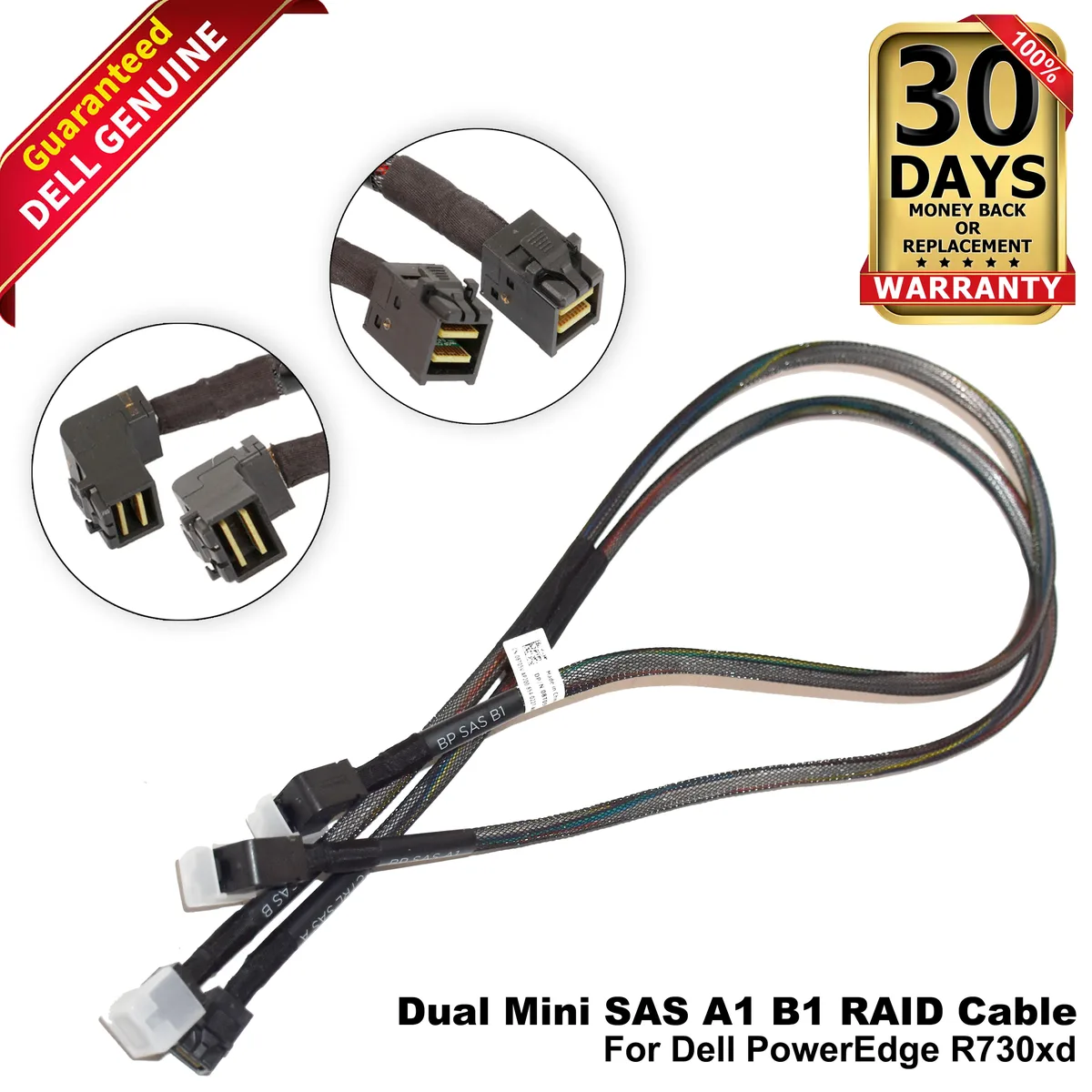 DELL DELL PowerEdge R730xd 24-bay Dual Mini SAS RAID Cable 8T05V — product photo