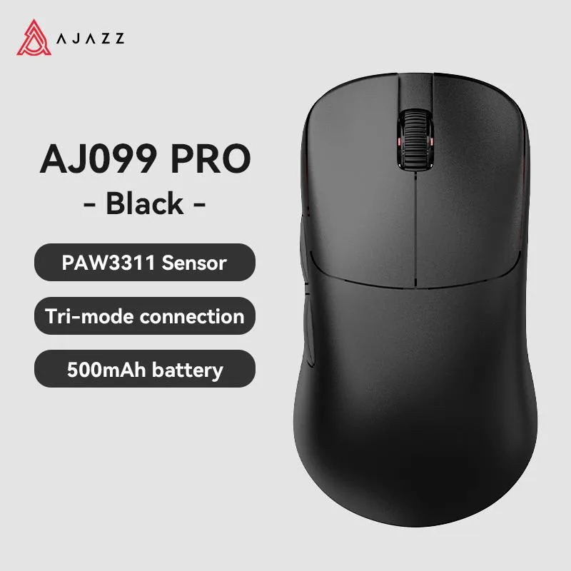 Ajazz Ajazz AJ099 Pro Tri-Mode Gaming Mouse 56g PAW3311 12000 DPI Black — product photo