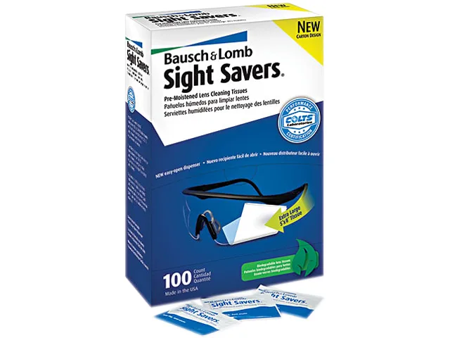 Bausch & Lomb Bausch & Lomb 8574GM Sight Savers Premoistened Lens Cleaning Tissues 100/Box — product photo