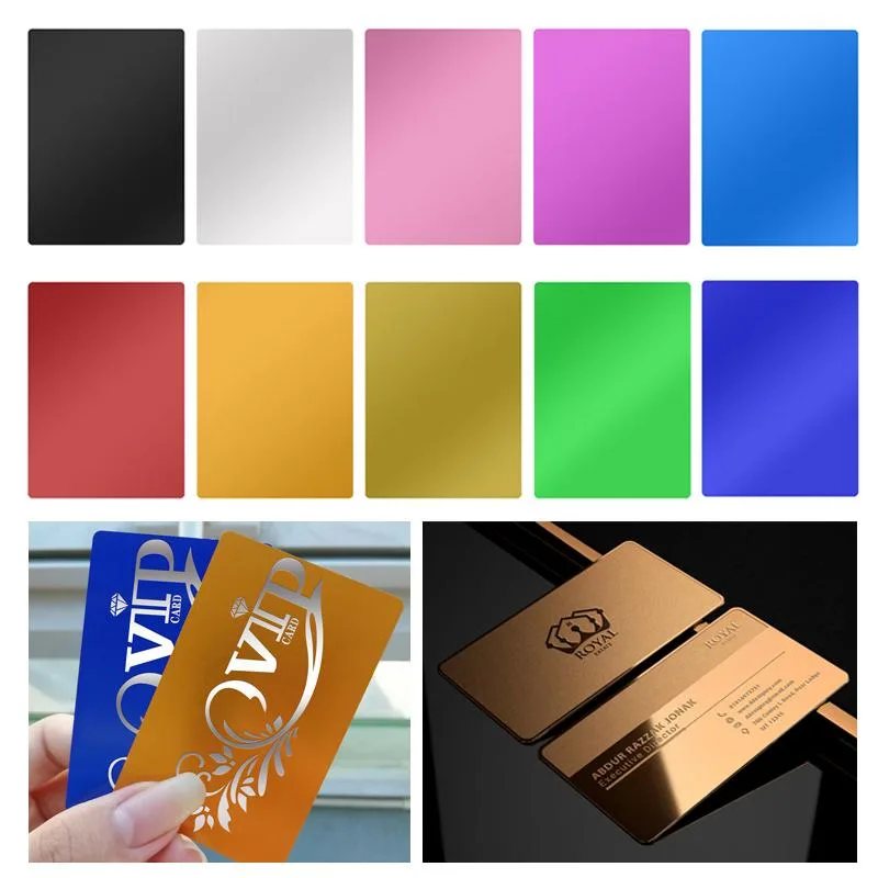 LONGER LONGER Aluminum Business Cards 100 PCS 10 Colors 3d printers accessory — product photo
