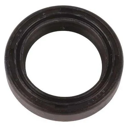 Small black rubber oil seal ring with metal spring visible inside circular cross section