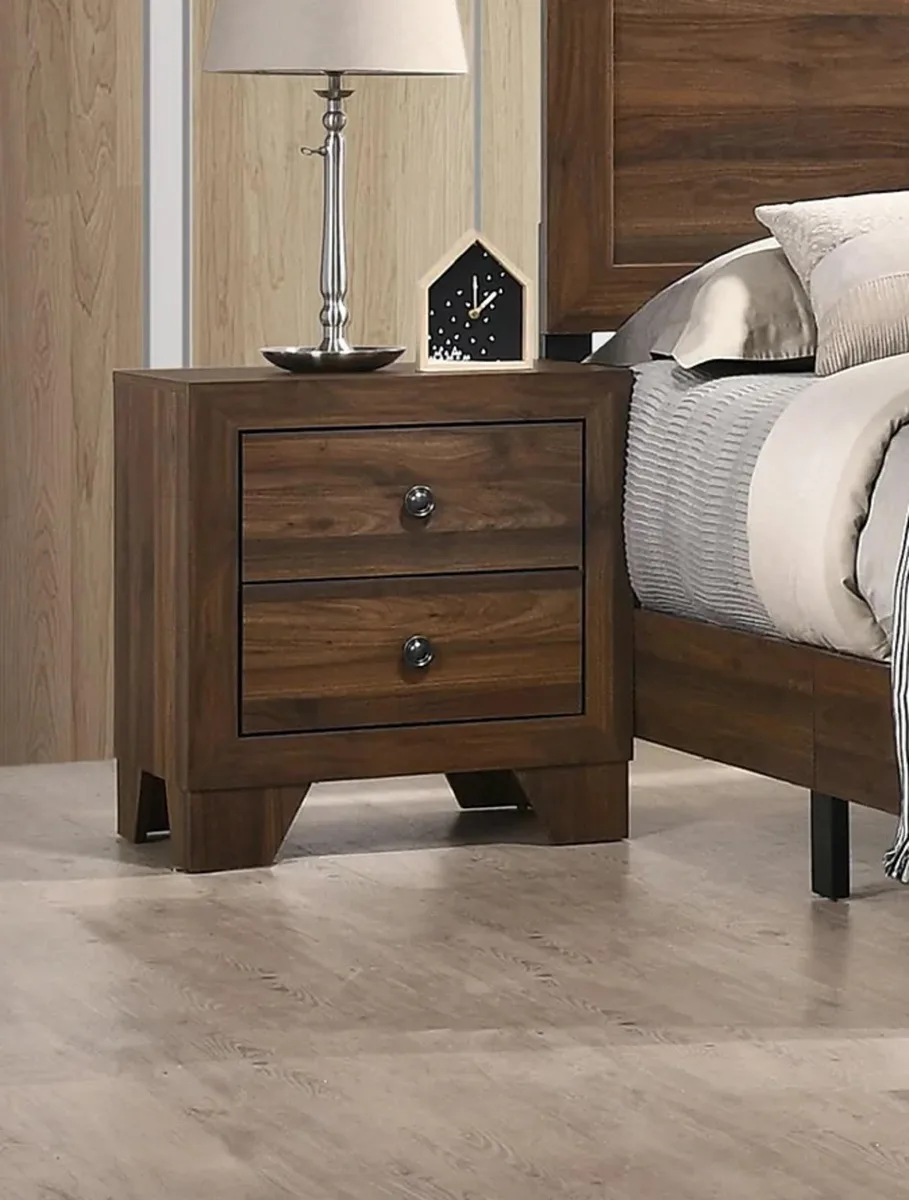 tuphen tuphen Transitional 2-Drawer Nightstand Brown Cherry Finish 21.6" x 16.4" x 23.6"H — product photo