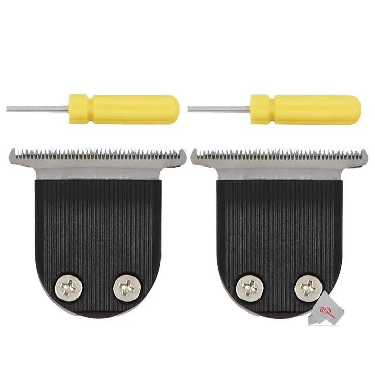 Two stainless steel T-blades with adjustable zero-gap design
