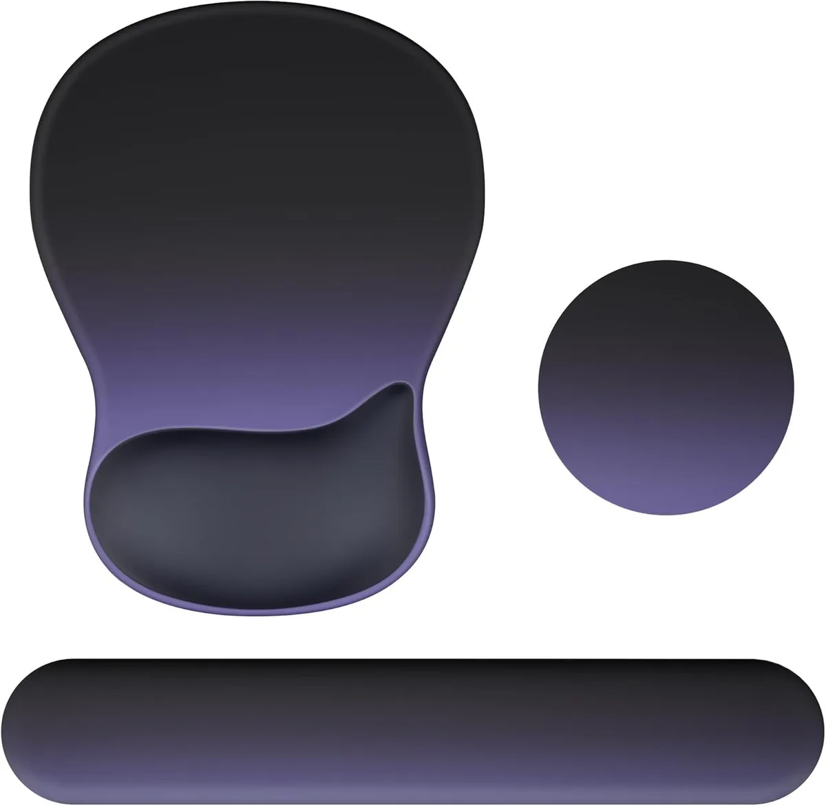 Kenuco Kenuco Wrist Rest Set Mouse Pad Coaster Black Gradient — product photo