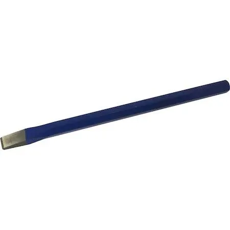 Gray Tools C9 flat chisel, royal blue shank, polished tip, 12 inches long