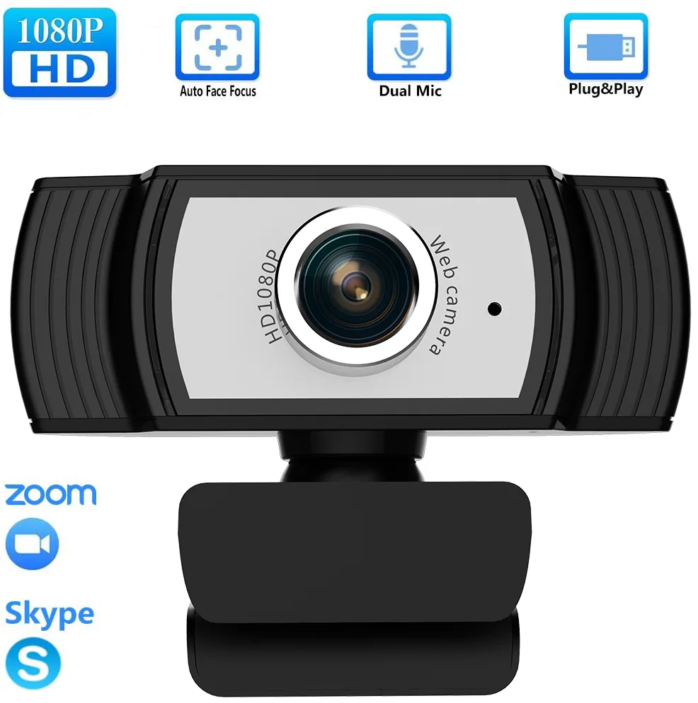 TROPRO TROPRO 1080P Webcam 1.8M Cable 360° Rotatable 180° Clip — product photo