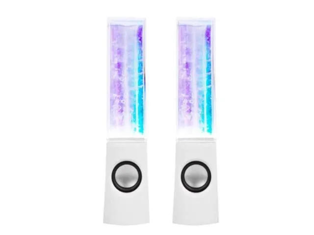 LORDWORLD LORDWORLD 2PCS LED Dancing Water Speakers White — product photo