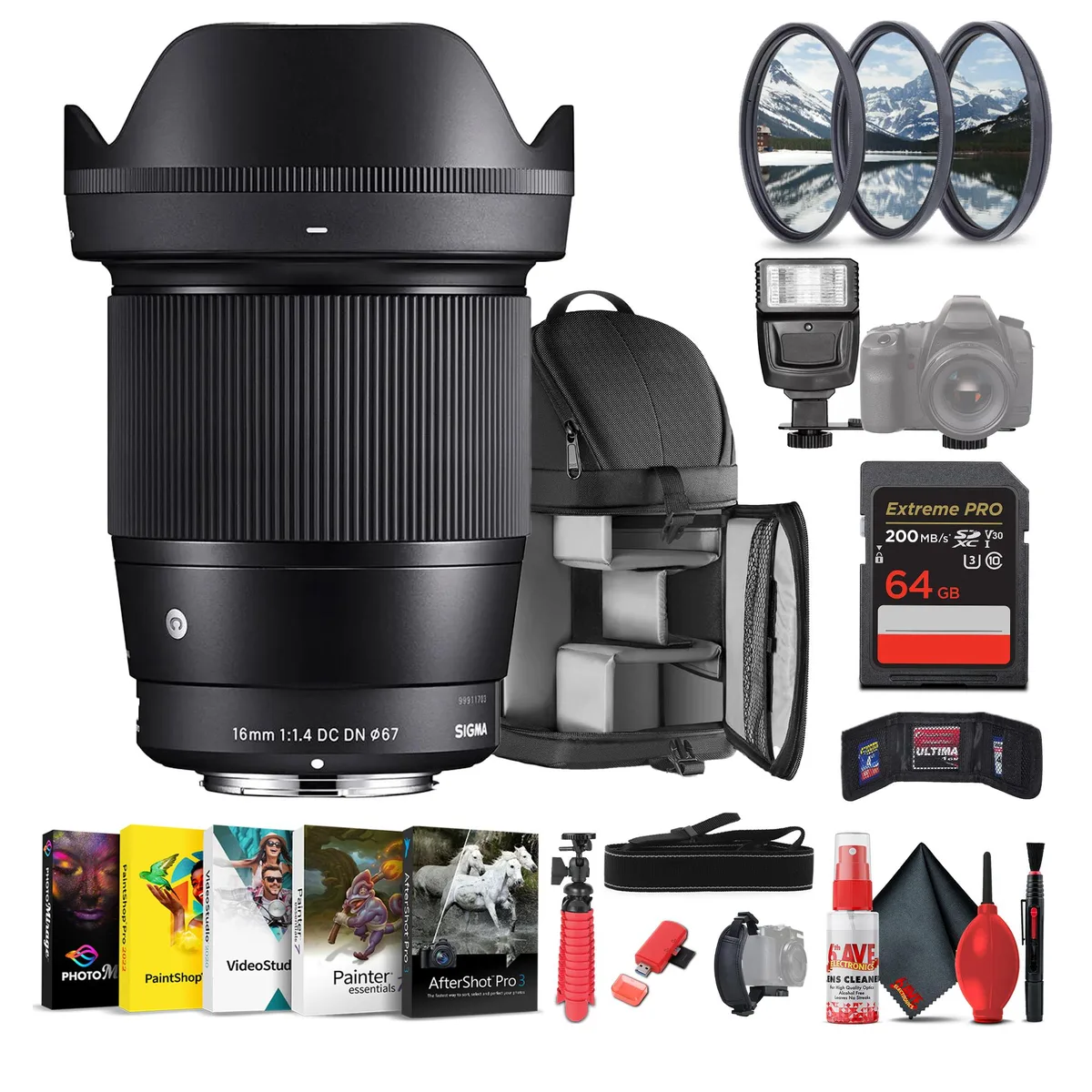 SIGMA SIGMA 16mm f/1.4 DC DN Contemporary Lens Canon RF Bundle — product photo