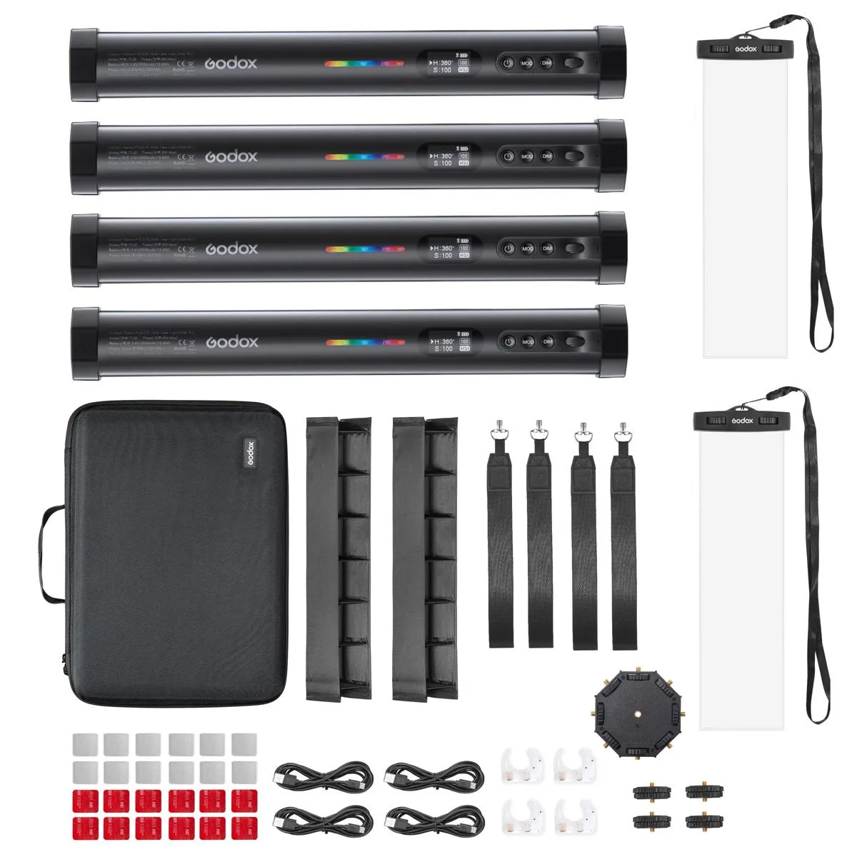 Godox Photo Equipment Co. Ltd Godox TL30 RGB Tube Light 4-Light Kit — product photo