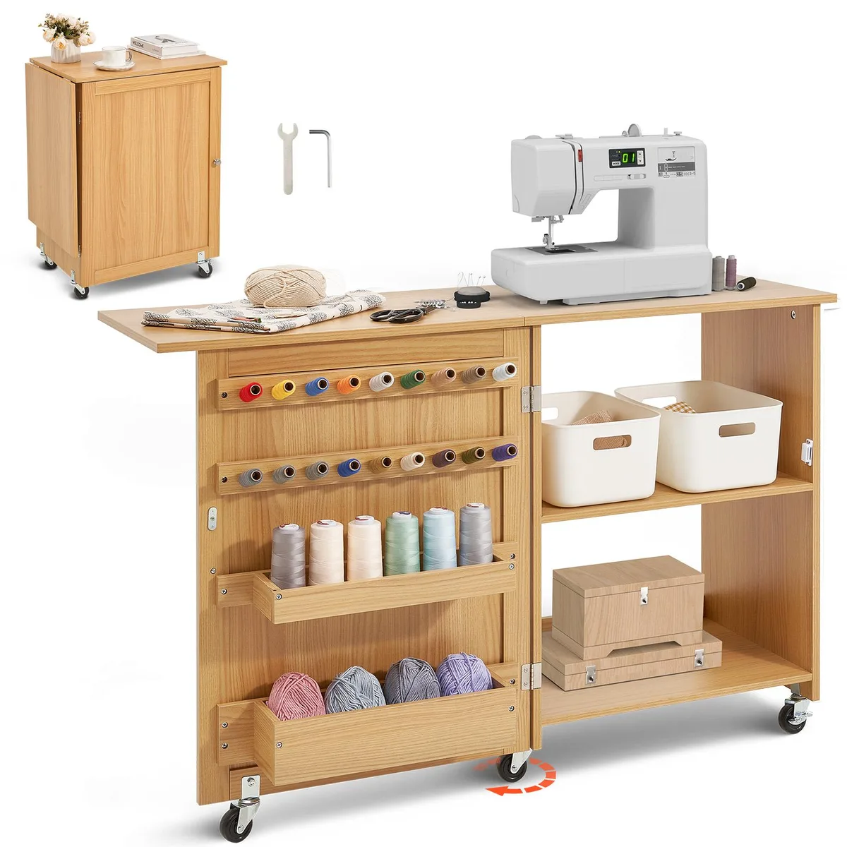 VEVOR VEVOR Folding Sewing Table 46 in Wood — product photo