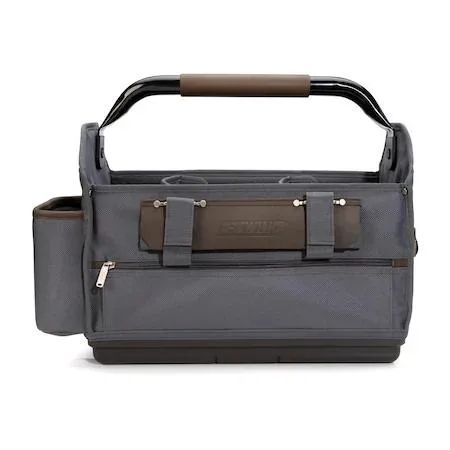 Estwing 18 inch professional tool tote in rugged 1800D polyester with exterior pockets and hammer holder