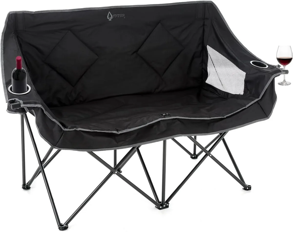 ARROWHEAD OUTDOOR ARROWHEAD OUTDOOR KKS0340U 2-Seat Camp Furniture Charcoal Black — product photo