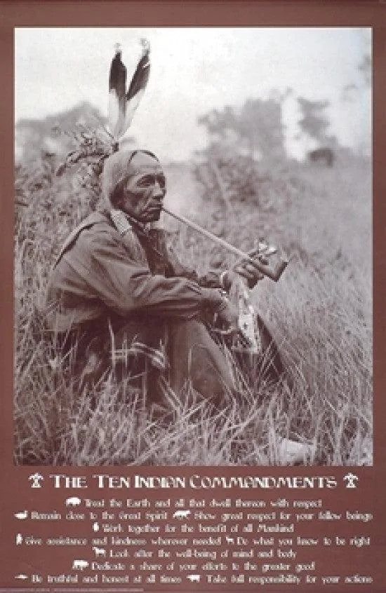 Indian Commandments poster 24 x 36 inches on heavy paper
